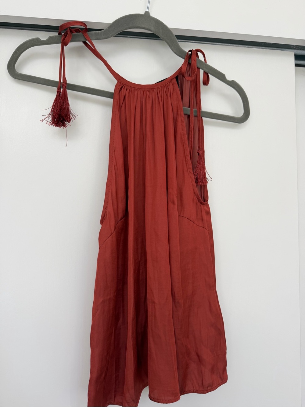 MINKPINK Rust Orange Tie-Shoulder Tank NWT